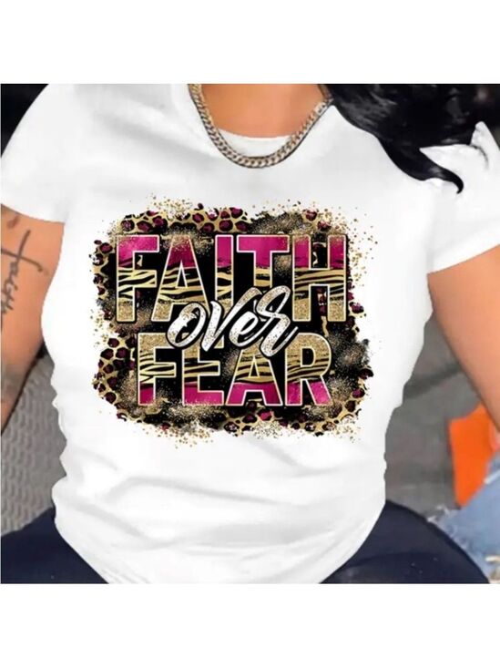 Tops - T Shirt, Woman’s Sz Med, ‘Faith over Fear”